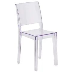 Emma and Oliver Transparent Stacking Side Chair Clear