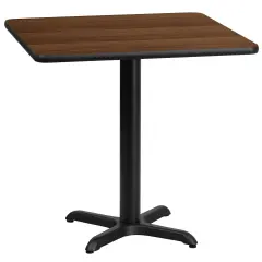 Emma and Oliver 30" Square Laminate Table Top with 22"x22" Table Height Base Walnut
