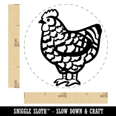 Barred Plymouth Rock Chicken Self-Inking Rubber Stamp for Stamping Crafting Planners Dry Pad (No Ink)