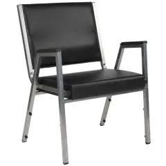 Emma and Oliver 1000 lb. Rated Antimicrobial Bariatric medical Guest Arm Chair Black Vinyl