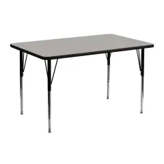 Emma and Oliver 24x48 Rectangle HP Laminate Adjustable Activity Table Gray
