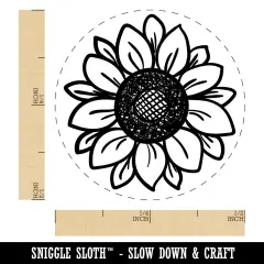 Cute Sunflower Doodle Self-Inking Rubber Stamp for Stamping Crafting Planners Purple