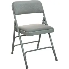 Emma and Oliver 2-pack Advantage Padded Metal Folding Chair - Fabric Seat GreyFabric/GreyMetal