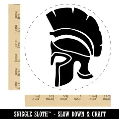 Ancient Greek Roman Spartan Helmet Self-Inking Rubber Stamp for Stamping Crafting Planners Red