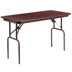 Emma and Oliver 4-Foot Mahogany Melamine Laminate Folding Banquet Table