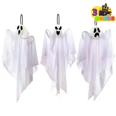 JOYIN 3 Pack Halloween Party Decoration 25.5" Hanging Ghosts, Cute Flying Ghost for Front Yard Patio Lawn Garden Party D&eacute;cor and Holiday Decorations
