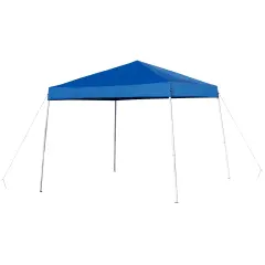 Emma and Oliver Tamar 10'x10'Weather Resistant, UV Coated Pop Up Canopy Tent with Reinforced Corners, Height Adjustable Frame and Carry Bag Blue