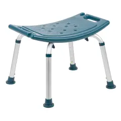 Emma and Oliver Tool-Free 300 Lb. Capacity, Adjustable Bath & Shower Chair w/ Non-slip Feet Navy