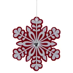 Northlight Peppermint Snowflake Christmas Ornament with Gem - 10" - Red and White
