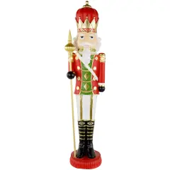 Northlight 22" Red and Gold Christmas Nutcracker with Scepter