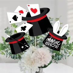 Big Dot of Happiness Ta-Da, Magic Show - Magical Birthday Party Centerpiece Sticks - Table Toppers - Set of 15