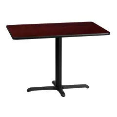 Emma and Oliver 30"x42" Rectangular Laminate Table with 23.5"x29.5" Table Height Base Mahogany
