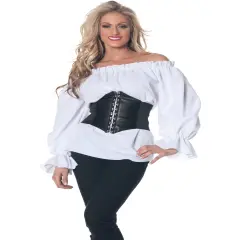 Women's White Renaissance Long Sleeve Costume Shirt