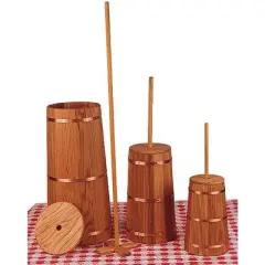 Tapered Oak Dasher-Style Unlined Butter Churn Large 20" Makes 5 Quarts