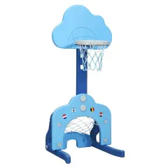 3-in-1 Kids Basketball Hoop Set with Balls Perfect for Indoor-Outdoor Use Blue