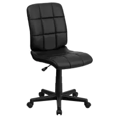 Emma and Oliver Mid-Back Quilted Vinyl Swivel Task Office Chair Black