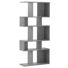 5 Cubes Ladder Shelf Corner Bookshelf Display Rack Bookcase Grey