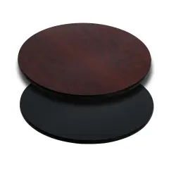 Emma and Oliver 30" Round Table Top with Reversible Laminate Top Mahogany