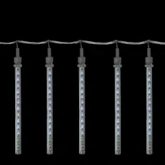 Kurt Adler LED Double Sided Dripping Icicle Christmas Lights - White - 8ct Clear