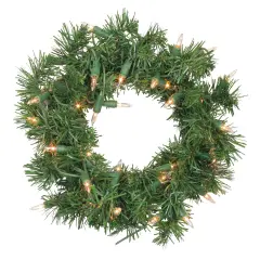Northlight Pre-Lit Deluxe Windsor Pine Artificial Christmas Wreath - 10" - Clear Lights Green