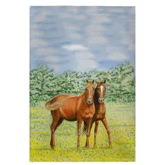 Betsy Drake Two Horses Guest Towel