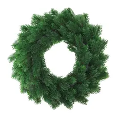 Northlight Real Touch&trade;️ Lush Pine Artificial Christmas Wreath - 16" - Unlit Green