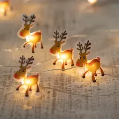 Northlight Incandescent Micro Reindeer Christmas Lights - 11.75" Silver Wire - 20ct Brown