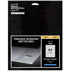 Avery PermaTrack Destructible Asset Tag Labels, 1/2" x 1", 672 Asset Tags (60535)