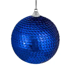 Northlight 3" Blue Sequin Shatterproof Ball Christmas Ornament