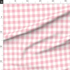 Various Fabrics by the Yard or Fat Quarter Pink Retro Gingham Check Fun Bright Country Cottagecore Farmhouse Pinic Custom Printed Fabric by Spoonflower 14842589