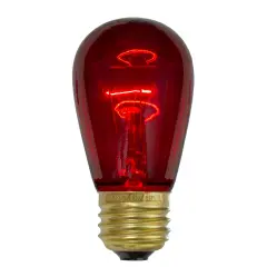 Northlight Transparent Incandescent S14 Edison Style Christmas Replacement Bulbs - Red - Pack of 25