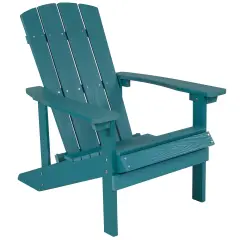 Merrick Lane Riviera Azure Adirondack Patio Chairs With Vertical Lattice Back And Weather Resistant Frame Sea Foam