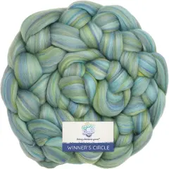 100% Superfine Merino Fiber: Winner's Circle. Soft Combed Top Roving Color Blend for Spinning, Felting, Weaving Tidepool
