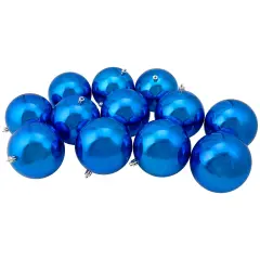 Northlight Shiny Shatterproof Christmas Ball Ornaments - 4" (100mm) - Lavish Blue - 12ct