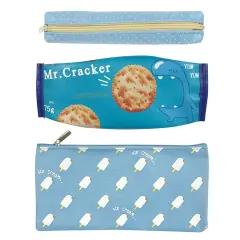 Wrapables Trendy Food Pencil Case and Stationery Pouches (Set of 3) Blue