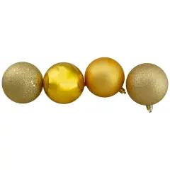 Northlight Shatterproof 4-Finish Christmas Ball Ornaments 3.25" (80mm) - Vegas Gold - 32ct