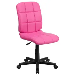 Emma and Oliver Mid-Back Quilted Vinyl Swivel Task Office Chair Pink