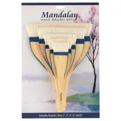 Creative Mark Mandalay Professional Goat Hair Hake Brush - Wide Paint Brushes with Paddle Handle for Professional Artists - Soft Natural Bristles Ideal for Sumi-e and Color Washes