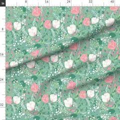 Various Fabrics by the Yard or Fat Quarter Abstract Garden Pond Fairy Lily Pad Whimsical Nature Floral Custom Printed Fabric by Spoonflower