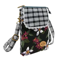 Wrapables Mini Crossbody Cell Phone Bag Front Flap / Black