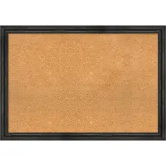 Rustic Pine Narrow Wood Framed Corkboard, Natural Cork Rustic Pine Black
