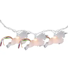 Dennis East Unicorn with Ribbon Tail Novelty String Lights - 6 ft White Wire - 10ct