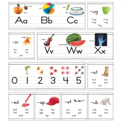 Carson Dellosa 31 pc Bundle of Photographic Alphabet and Number Line Bulletin Board Decorations, abc, Word Families, and Counting Toddler Learning Posters With Picture Cues, Classroom and Wall Decor