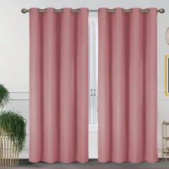 55'' X 84'' Solid Thermal Blackout Panels- 2 Pack (15 Colors) Pink