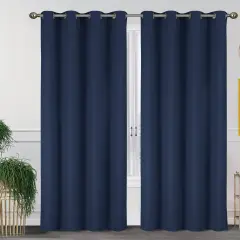 55'' X 84'' Solid Thermal Blackout Panels- 2 Pack (15 Colors) Navy