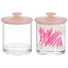 mDesign Round Acrylic Apothecary Canister Jars - 2 Pack