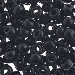 John Bead 32/0 Opaque Czech Glass Seed Beads, 250g Black