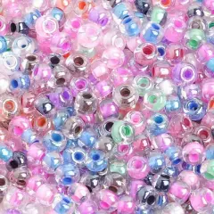 John Bead 6/0 Colorlined Czech Glass Seed Beads, 500g Crystal Mix
