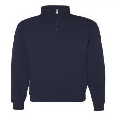 JERZEES&reg; Nublend Cadet Collar Quarter-Zip Long Sleeve Sweatshirt J. navy