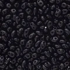 John Bead Twin 2-Hole Opaque Beads, 100g Black